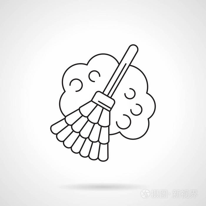 扫帚带尘平线矢量图标