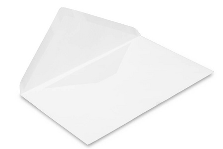 白色背景上孤立的旧时尚白色信封。