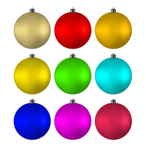 s multicolored balls on the Christmas tree