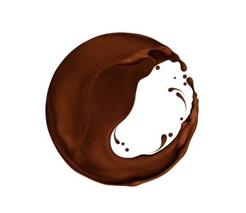 巧克力在球形形状上的飞溅, 白色被隔绝