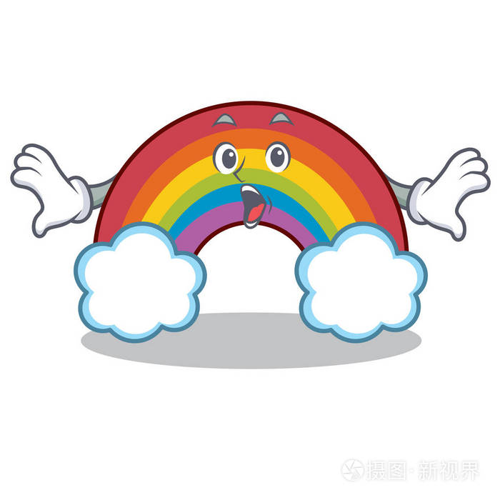 惊喜七彩彩虹卡通人物