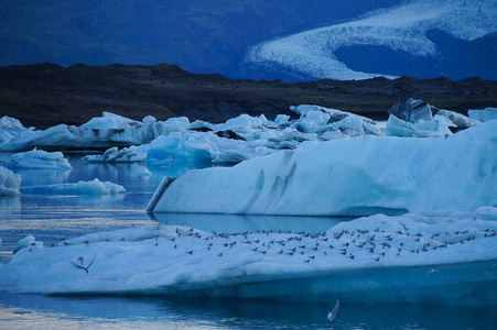 冰岛 Jokulsarlon 的风景与冰