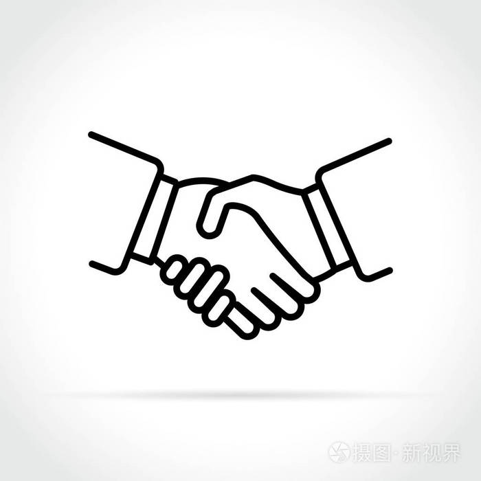 白色背景上的握手图标插画-正版商用图片10hipg-摄图新视界