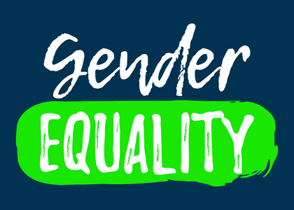 性别平等标签。带画笔的字体。平等权利徽章。矢量插图图标