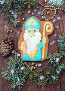 曲奇圣尼古拉斯，圣诞姜饼人。传统上在圣诞节前在乌克兰荷兰比利时法国和德国为圣尼古拉的节日烘焙。