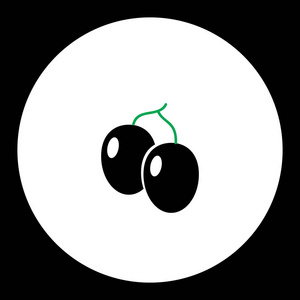 李子果简单的黑色和绿色的图标 eps10