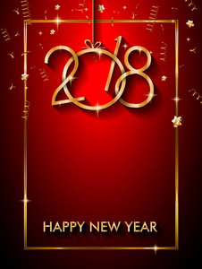 2018年新年快乐背景为您的季节性传单和问候卡或圣诞主题邀请函