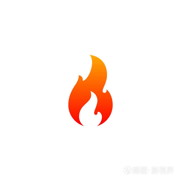 火焰图标矢量模板.热的红色橙色火火焰为小心辛辣的食物.