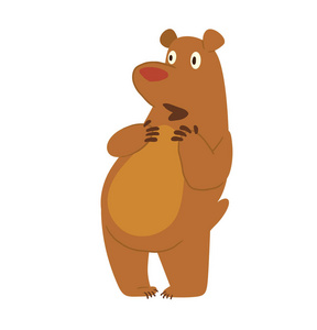 可爱的棕色熊好奇的东西