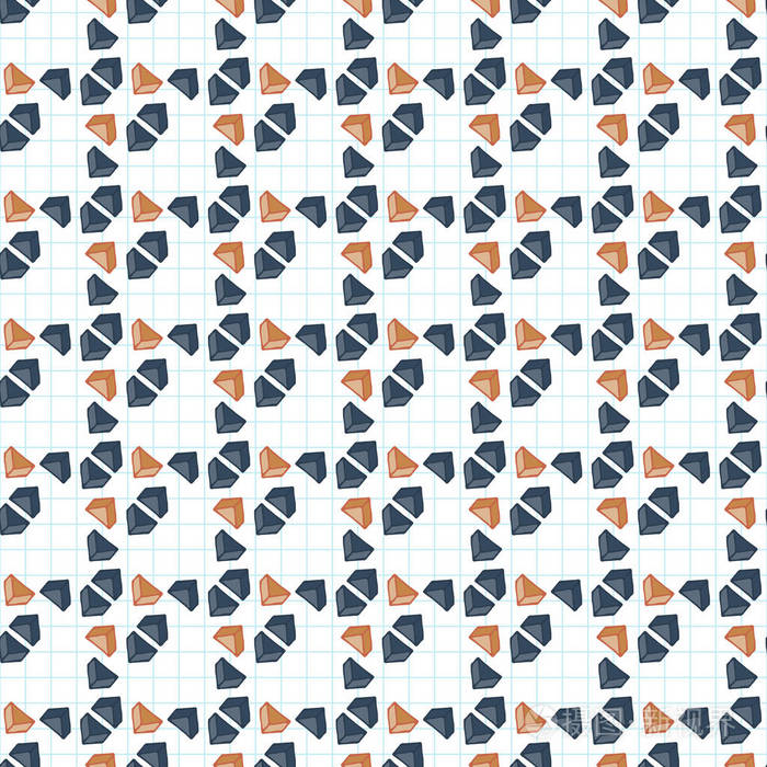 图形纸上引物体积三角形的矢量无缝模式