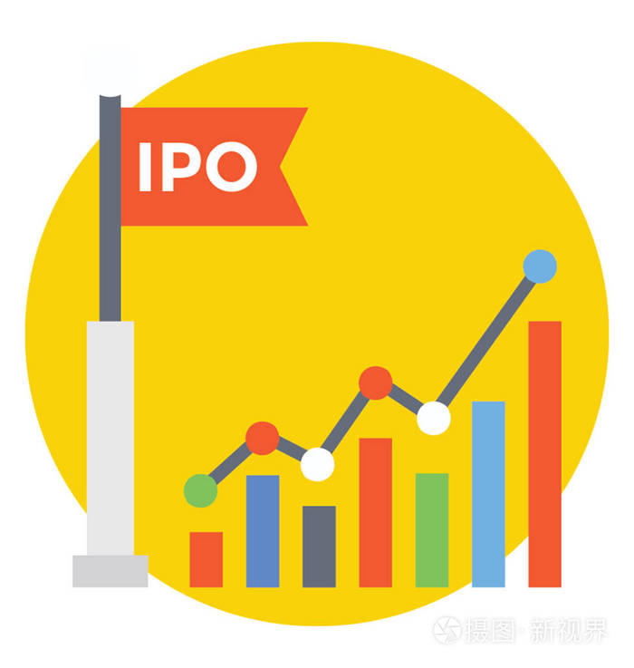 ipo图表的图形数据平面矢量图标设计
