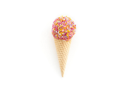冰淇淋锥莓冰淇淋装饰与洒图片