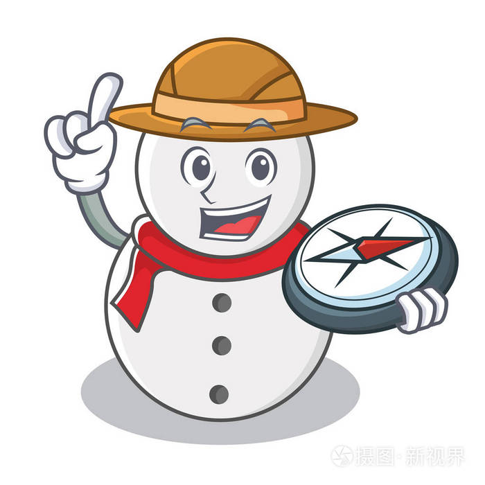 探险家雪人人物卡通风格