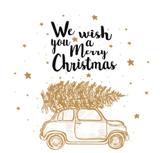 圣诞快乐枞树车