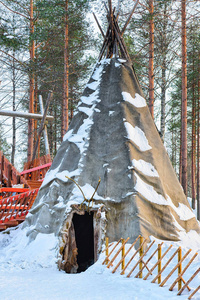 Suomi 传统的房子圣诞老人村庄拉普兰斯堪的纳维亚