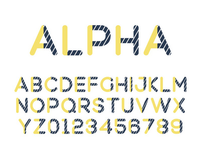 现代风格的字体矢量。Alphebet