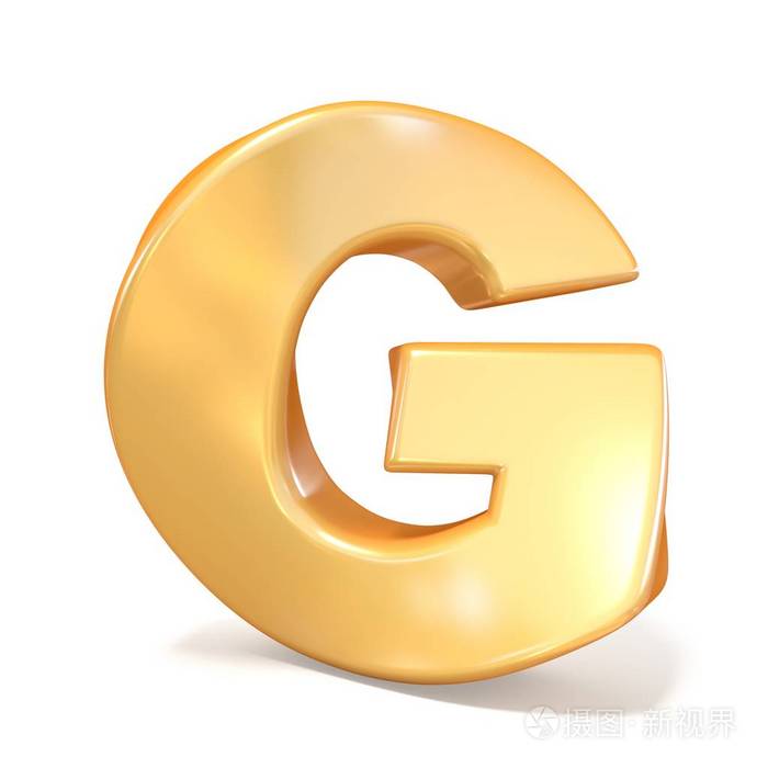 橙色扭曲字体大写字母 G 3d