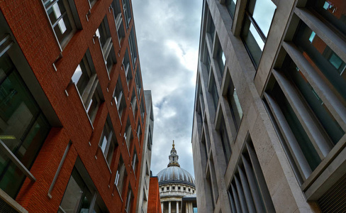 s Cathedral from Millennium Footbridge in London, UK