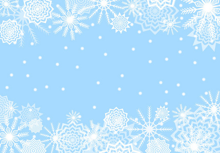 蓝色下落的雪背景。雪花抽象。冬天的雷声。矢量插图