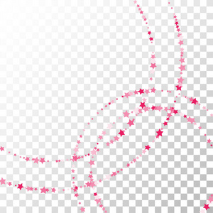 许多随机下落的星在透明背景上五彩纸屑