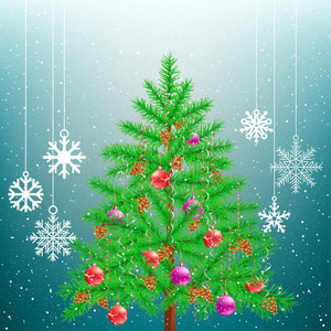 圣诞树和大坑雪花