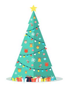 装饰圣诞树用花环, 铃铛弓