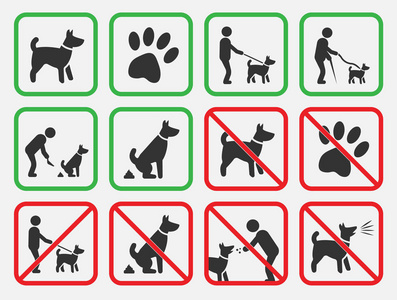 没有狗的迹象, 允许狗和禁止的图标