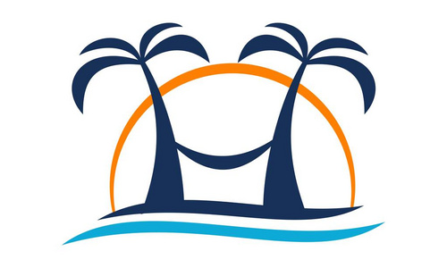 海滩旅游假日标志设计模板矢量图片