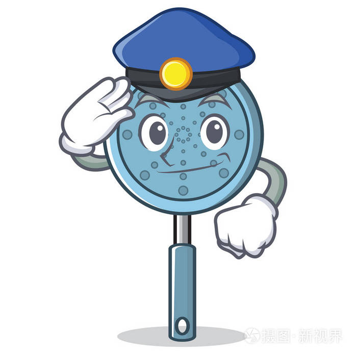 警察撇片器具卡通人物