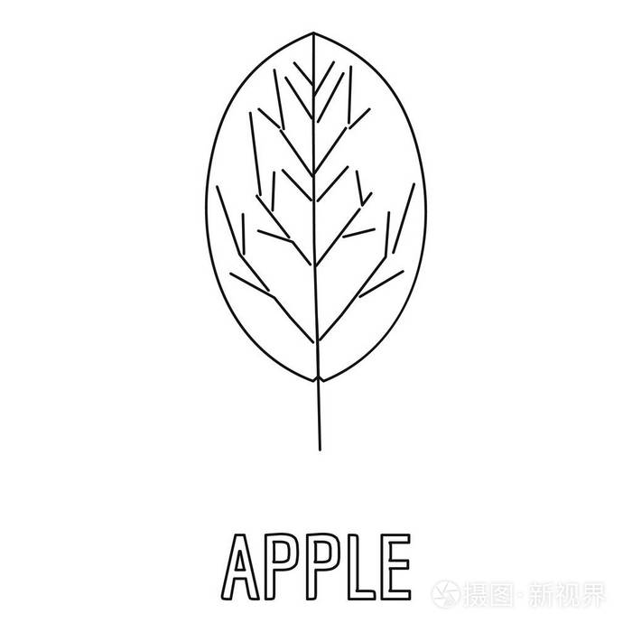 苹果叶图标轮廓样式