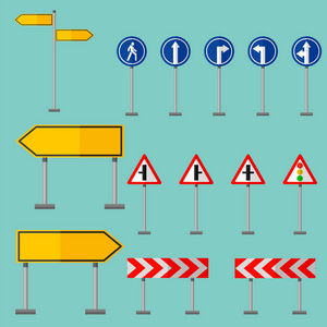 道路标志交通标志图形元素信息矢量图示