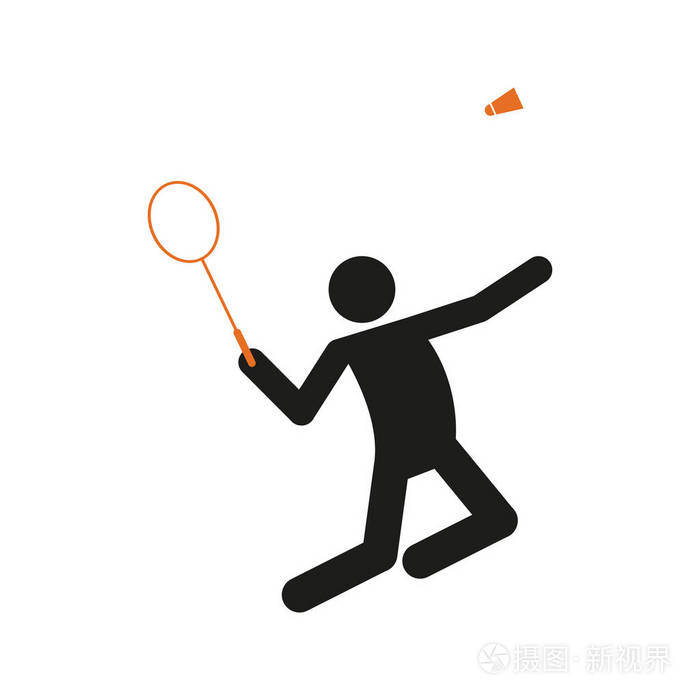 简单的羽毛球运动图符号矢量图示图