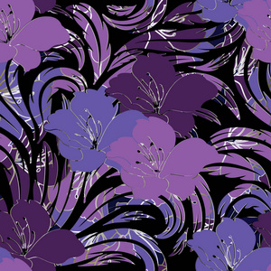 花卉无缝花纹。矢量紫罗兰花背景