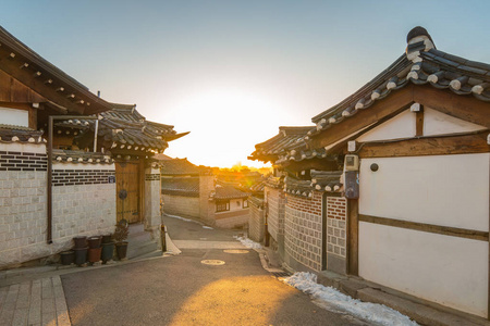 韩国首尔 Bukchon 韩屋友村日出