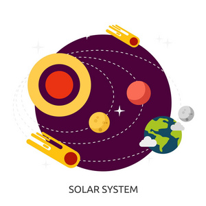 空间太阳系矢量图像