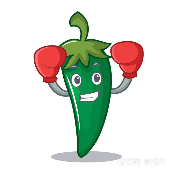 拳击绿辣椒卡通人物