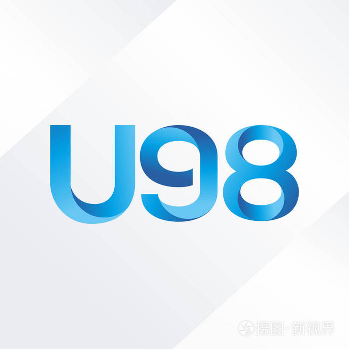 u98字母和数字号码徽标图标