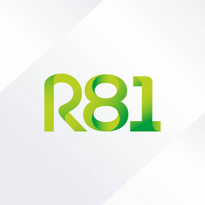 联合字母标志r81矢量插图