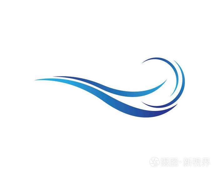 水波浪符号和图标标志模板