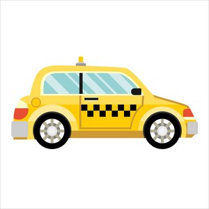 出租车。 平面样式的插图