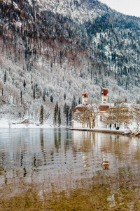 冬季 koenigssee 拜仁阿尔卑斯山