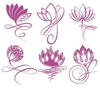 美丽矢量莲花设计标志模板图标