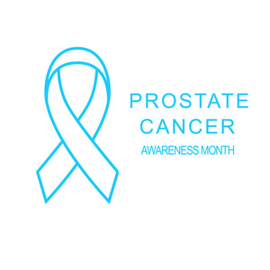 男性健康前列腺癌11月宣传月海报。蓝丝带的矢量符号