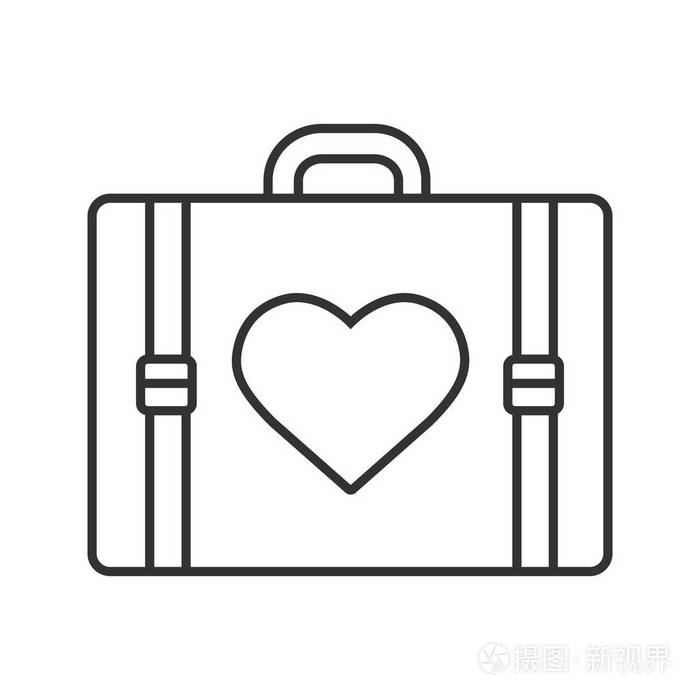 带心形旅行行李箱