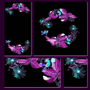 秋花花环 紫菀菊花绣球玫瑰船。水彩手绘背景, 圆框为您设计。秋季花卉设计邀请卡, 纺织印刷品, 海报