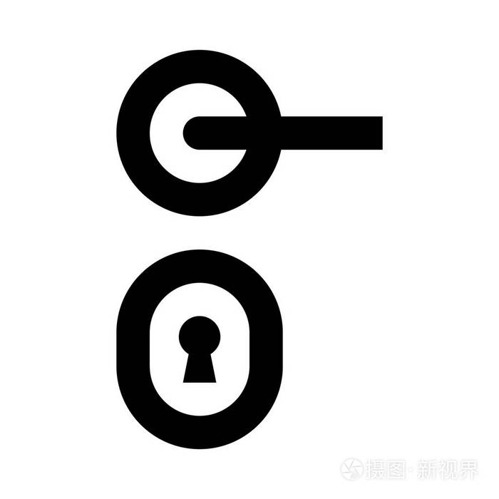 门把手网页图标矢量插图