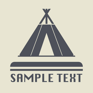 露营或印第安帐篷图标或标志