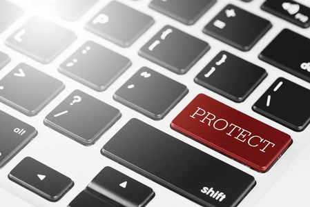 保护笔记本电脑的红色按钮键盘，以供商业使用