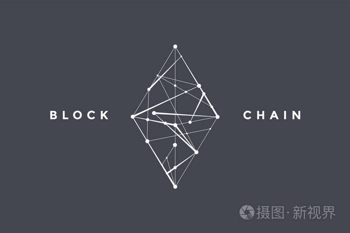 菱形与连接线的品牌标志标志标志型的智能合同块符号.