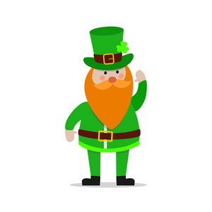 s day vector illustration. Hat, beard, clover leaf